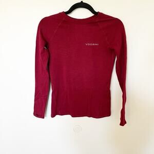 Voormi wool‎ blend maroon long sleeve shirt women’s xs